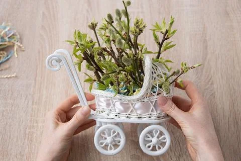 Instruction, step by step. Step 6 of 7. Stylish home decoration with your own Stock Photos