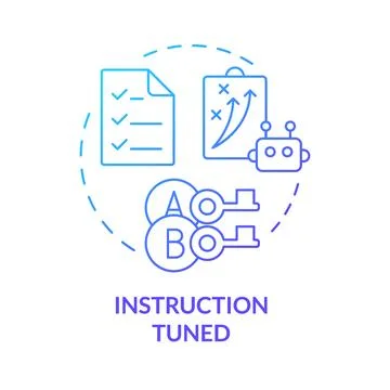 Instruction tuned blue gradient concept icon Stock Illustration