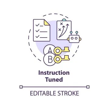 Instruction tuned multi color concept icon Stock Illustration