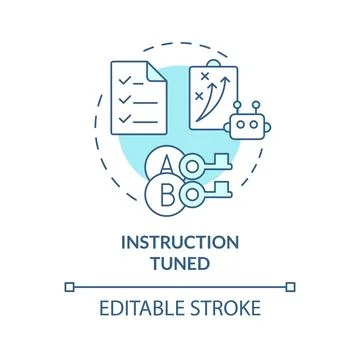 Instruction tuned soft blue concept icon Stock Illustration