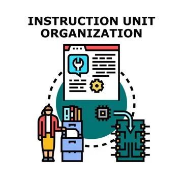 Instruction unit organization and data processing strategy イラスト素材
