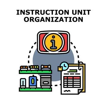 Instruction unit organization vector concept illustration Stock Illustration