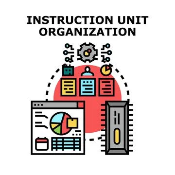 Instruction unit organization working with data processing イラスト素材