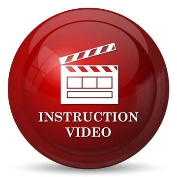 Instruction video icon. Internet button on white background.. Stock Illustration