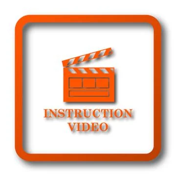 Instruction video icon. Internet button on white background.. Stock Illustration
