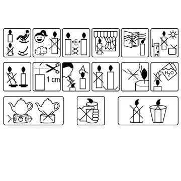 Instruction for wax candles Stock Illustration
