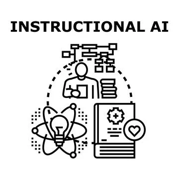 Instructional artificial intelligence concept in education 스톡 일러스트