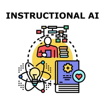 Instructional artificial intelligence concept in education Stock Illustration