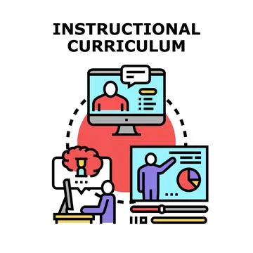 Instructional curriculum developing online e learning education courses 스톡 일러스트