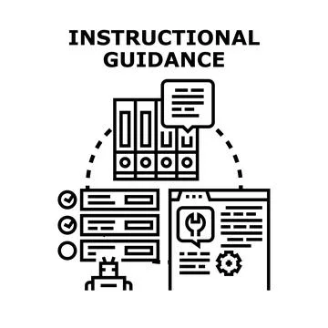 Instructional guidance vector concept helping user learning Stock Illustration