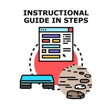 Instructional guide demonstrating a step by step process Stock Illustration