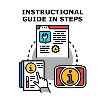 Instructional guide in steps process vector illustration Stock Illustration