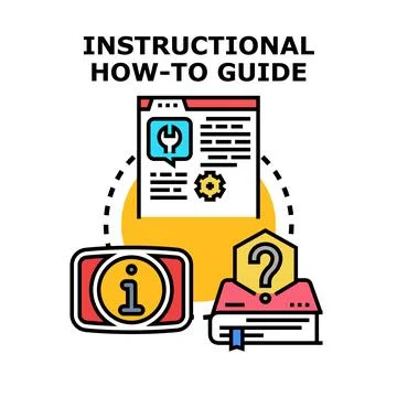 Instructional how to guide concept illustration Ilustración de archivo