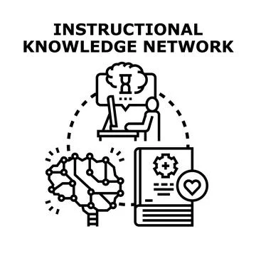 Instructional knowledge network improving teaching and learning Stock Illustration