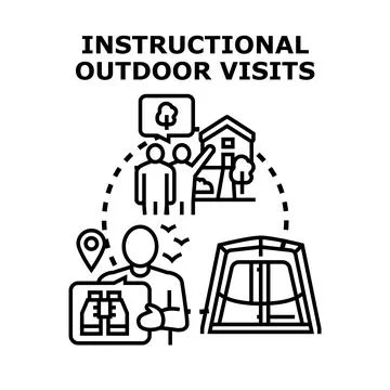 Instructional outdoor visits planning activity vector concept Stock Illustration