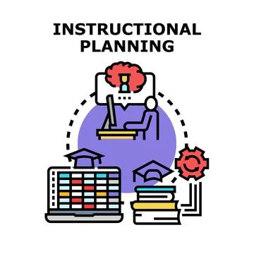 Instructional planning process for education and learning management Stockillustratie