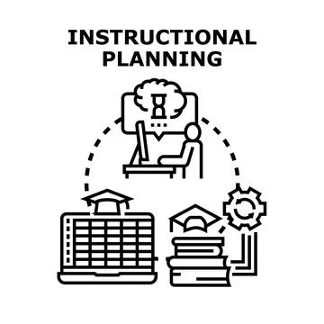 Instructional planning process for education and learning management Stockillustratie
