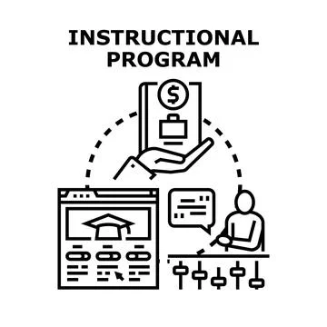 Instructional program concept for online education and training Stock Illustration
