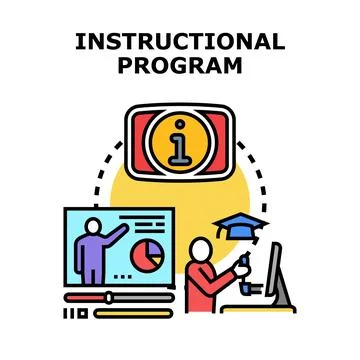 Instructional program illustrating online learning education Stockillustratie