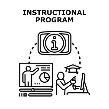 Instructional program illustrating online learning education 스톡 일러스트
