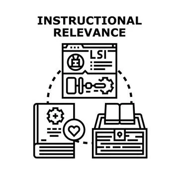 Instructional relevance concept connecting learning resources Stock Illustration