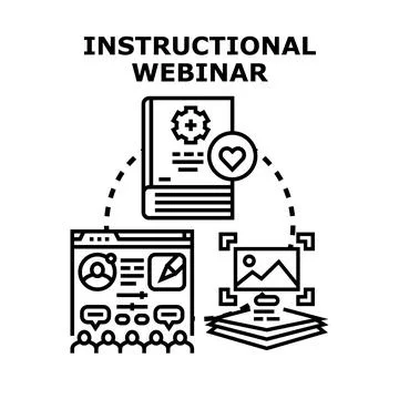 Instructional webinar online learning and education concept Ilustração Stock