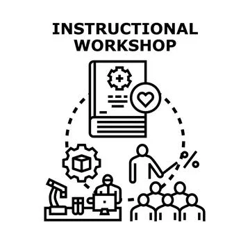 Instructional workshop educating students and developing skills Stock Illustration