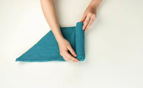 Instructions do it yourself, roll up the towel nicely Stock Photos