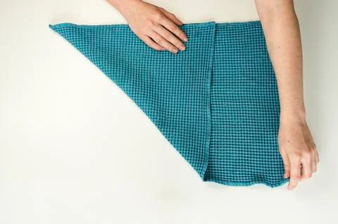 Instructions do it yourself, roll up the towel nicely Stock Photos