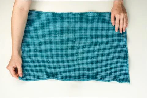 Instructions do it yourself, roll up the towel nicely Stock Photos