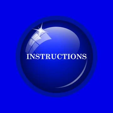 Instructions icon. Internet button on blue background. . Stock Illustration