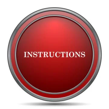 Instructions icon. Internet button on white background.. Illustrazione stock