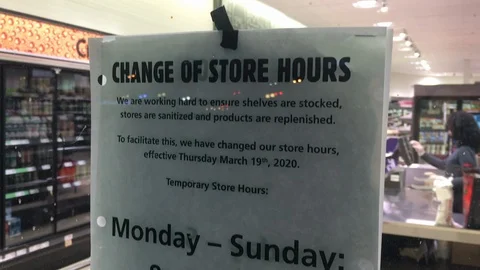 Instructions posted in a Toronto lobby to keep distance during the COVID-19 Stock Footage 127851318