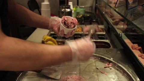 Instructions. Step by step. Step 6. The process of making fried ice cream with Stock Footage 172390831