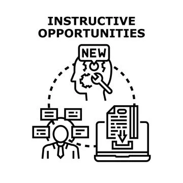Instructive opportunities for professional skill development and learning Stock Illustration