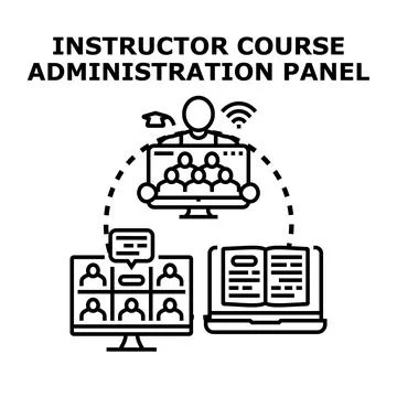 Instructor course administration managing online education platform Stockillustratie
