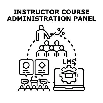Instructor course administration panel online learning system 스톡 일러스트