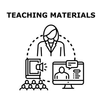 Instructor delivering diverse teaching materials for educational purposes Stock Illustration