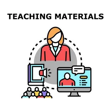 Instructor delivering diverse teaching materials for educational purposes Stock Illustration
