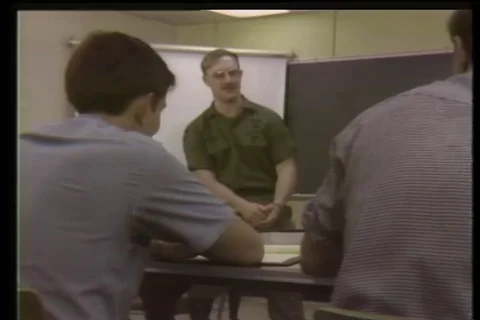 Instructor gives lecture in a classroom - 1980-1981 Stock Footage 106228596
