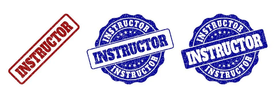 INSTRUCTOR Grunge Stamp Seals Stockillustratie
