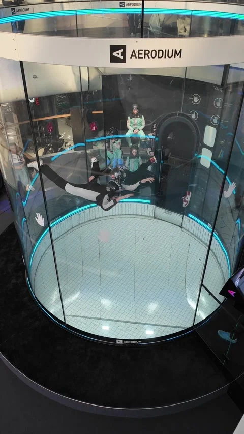 Instructor Helps Student During Indoor Skydiving Session Stock-Footage 331012646