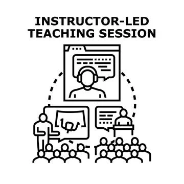 Instructor leading diverse group in teaching session Stock Illustration
