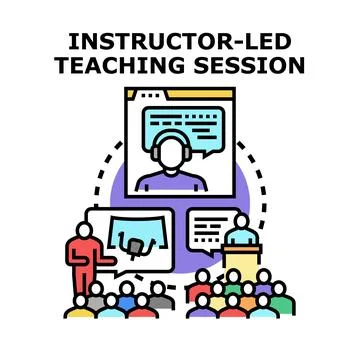 Instructor leading diverse group in teaching session Stock Illustration