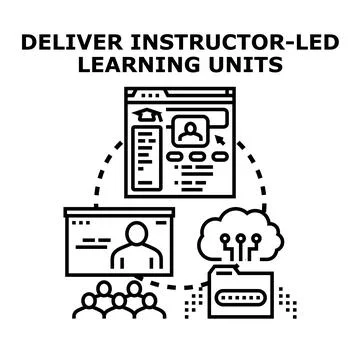 Instructor leading online learning and educational training Stock Illustration