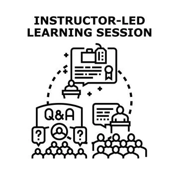 Instructor led learning session concept illustration Stock Illustration