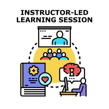 Instructor led learning session concept Stockillustratie