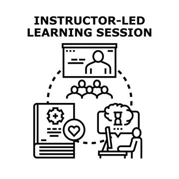 Instructor led learning session concept 스톡 일러스트