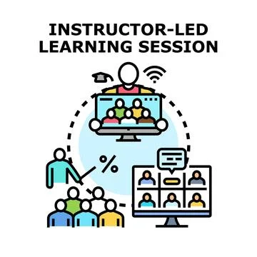 Instructor led learning session concept illustration Stockillustratie