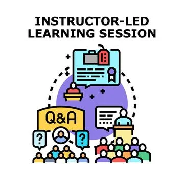 Instructor led learning session concept illustration 스톡 일러스트